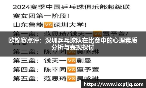 欧锦赛点评：深圳乒乓球队在比赛中的心理素质分析与表现探讨