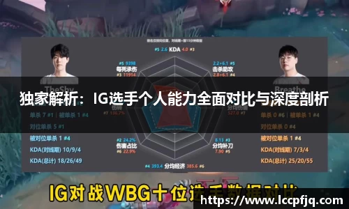 独家解析：IG选手个人能力全面对比与深度剖析